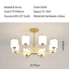 Glass Chandelier: Nordic Modern LED Hanging Light for Living Room and Bedroom