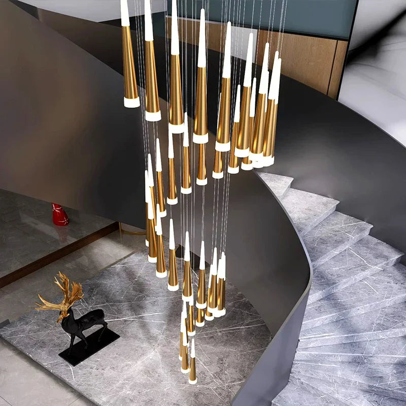 Nordic Stair Chandelier Living Dining Room Pendant Ceiling Light Indoor Lighting