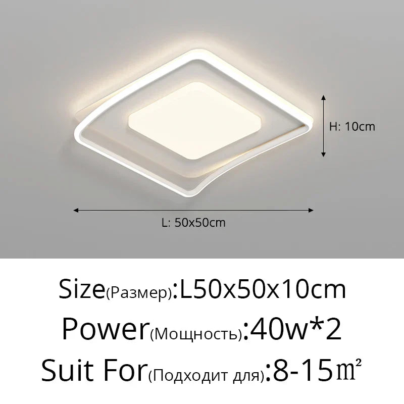 LED Ceiling Lights White Black Infinite Dimming Home Lighting Fixtures