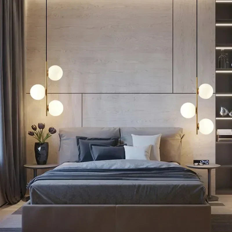 Nordic Black Glass Ball LED Pendant Lights by - Modern Bedroom & Living Room Decor