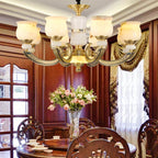 Luxury Natural Jade Chandelier for Duplex Villa and Restaurant, Guangdong Lamps