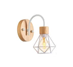 Industrial LED Wood Wall Sconce E27 Retro Bedside Lamp Vintage Indoor Lighting