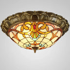 Bohemian Glass Ceiling Light: European Baroque Style for Home Decor & LED Lighting.