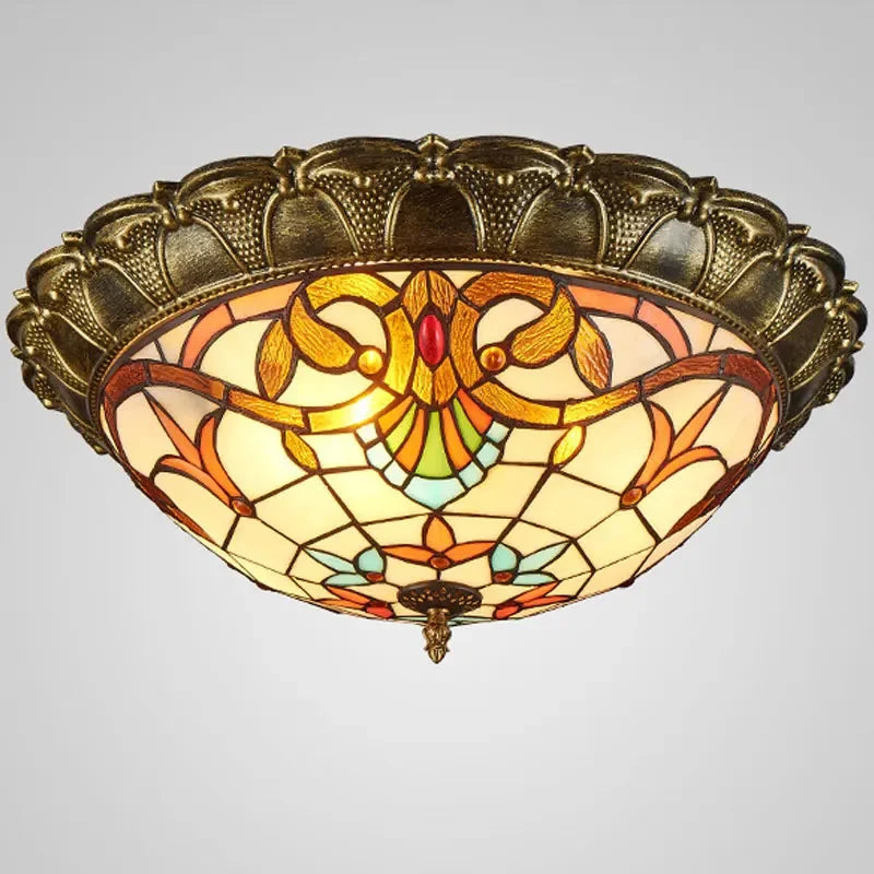 Bohemian Glass Ceiling Light: European Baroque Style for Home Decor & LED Lighting.