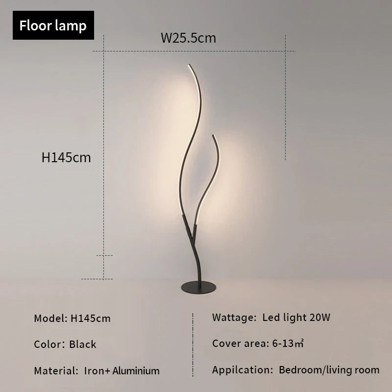 Modern LED Corner Floor Lamp for Living Bedroom, Creative Design Home Decor