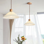 Pleated Pendant Lights: Nordic E27 Base Chandelier for Dining Room, Kitchen Island Lighting