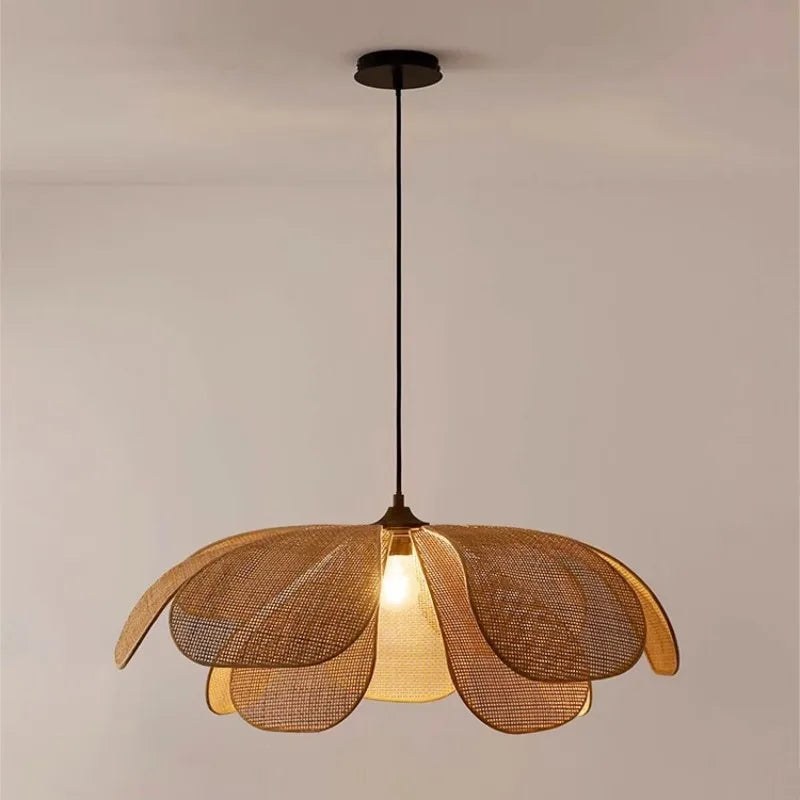 Flower Rattan Pendant Lights Chandelier - Nordic Style Home Decor Lamp