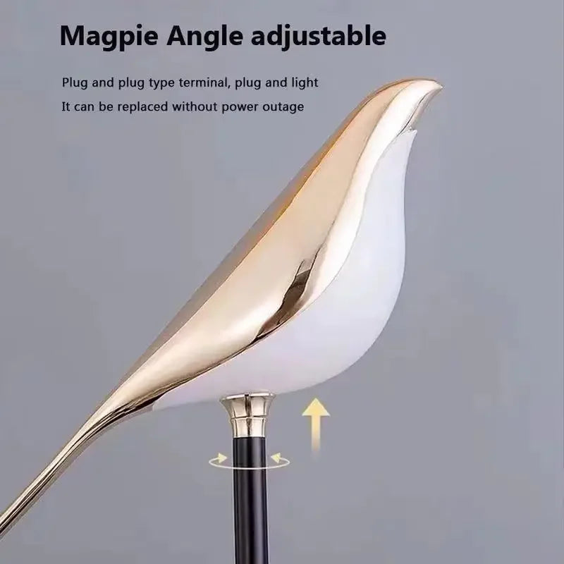 Modern Magpie Bird LED Wall Lamp for Bedroom Decor