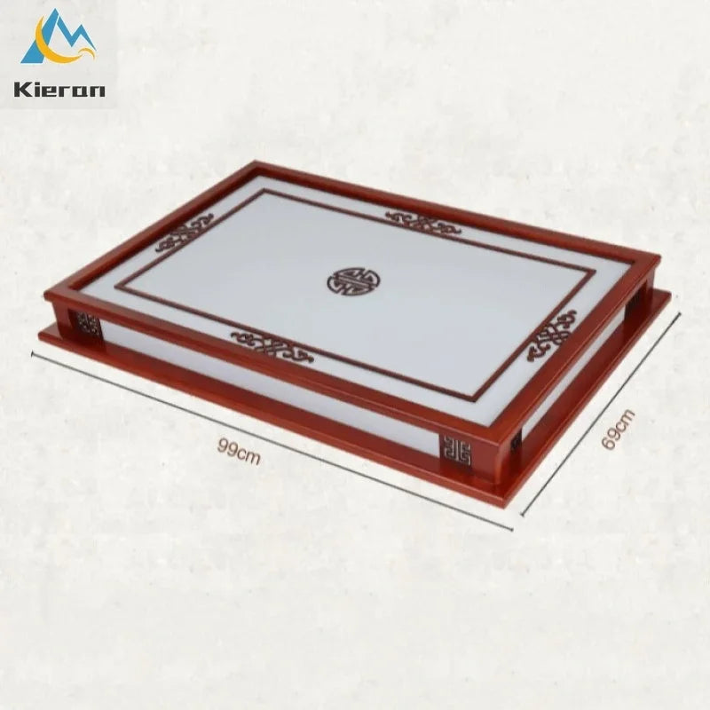 Solid Wood LED Ceiling Lamp, Nordic Modern Design, Hollow Carved, Living Room Bedroom Decor