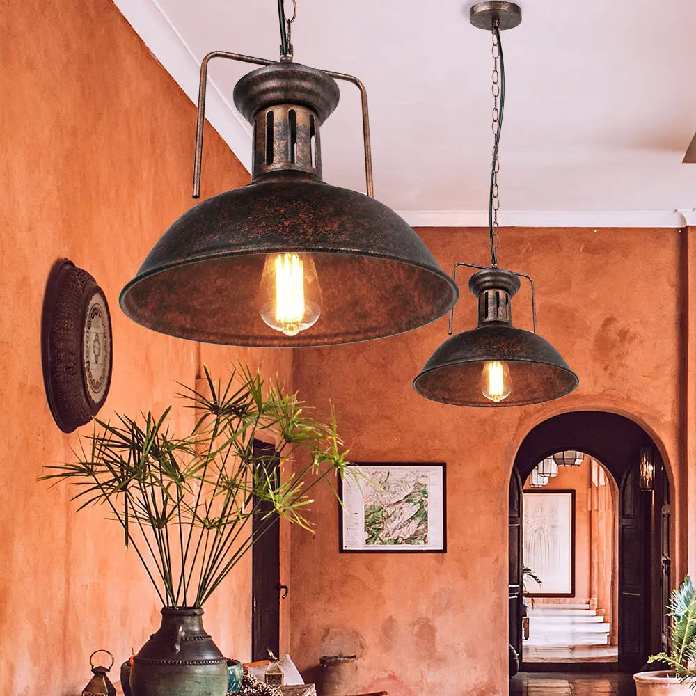 Rustic Metal Chandeliers: Vintage Industrial Pendant Lights for Home, Restaurant, Bar