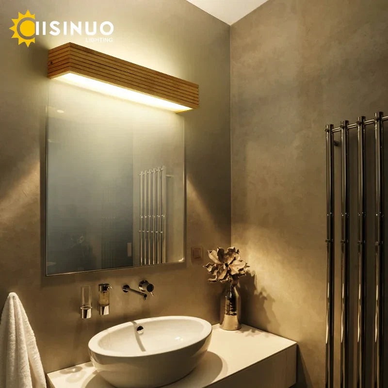 Nordic Wooden LED Wall Sconce for Bedroom, Living Room, Bathroom