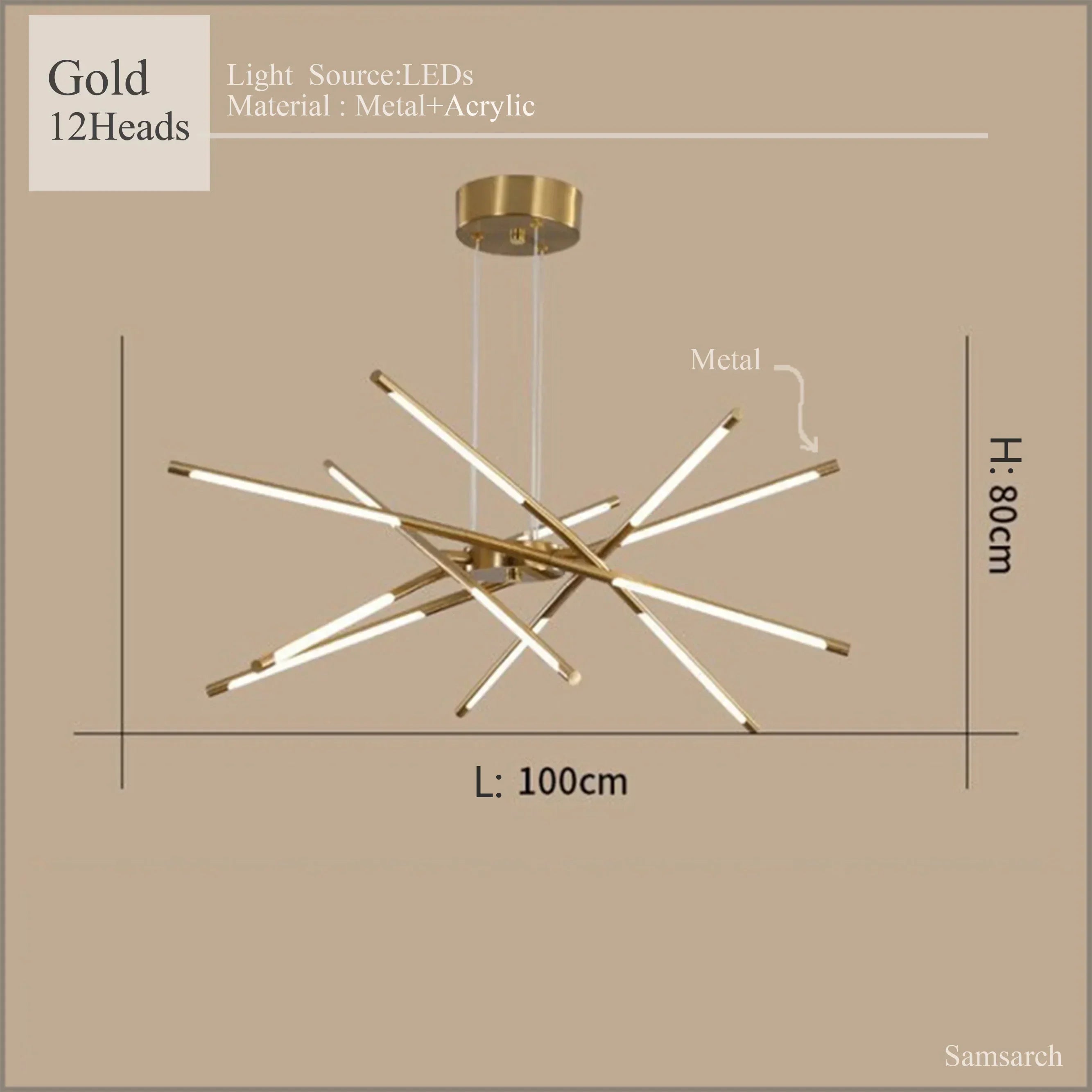 Modern LED Linear Chandelier: Creative Design Ceiling Lamp with Remote for Home Decor