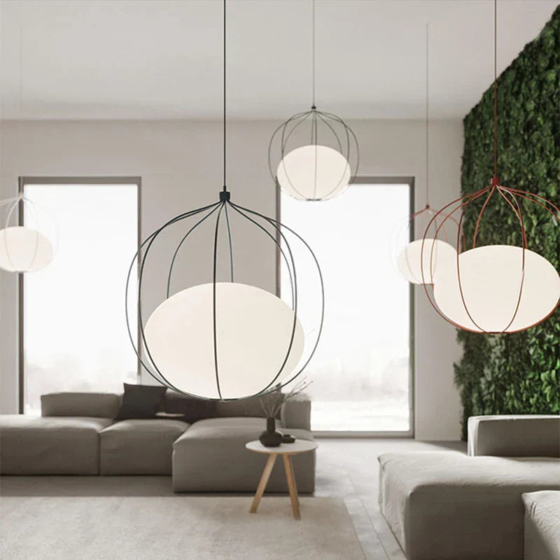 Birdcage Glass Ball Pendant Light for Dining Room and Bar in Nordic Design