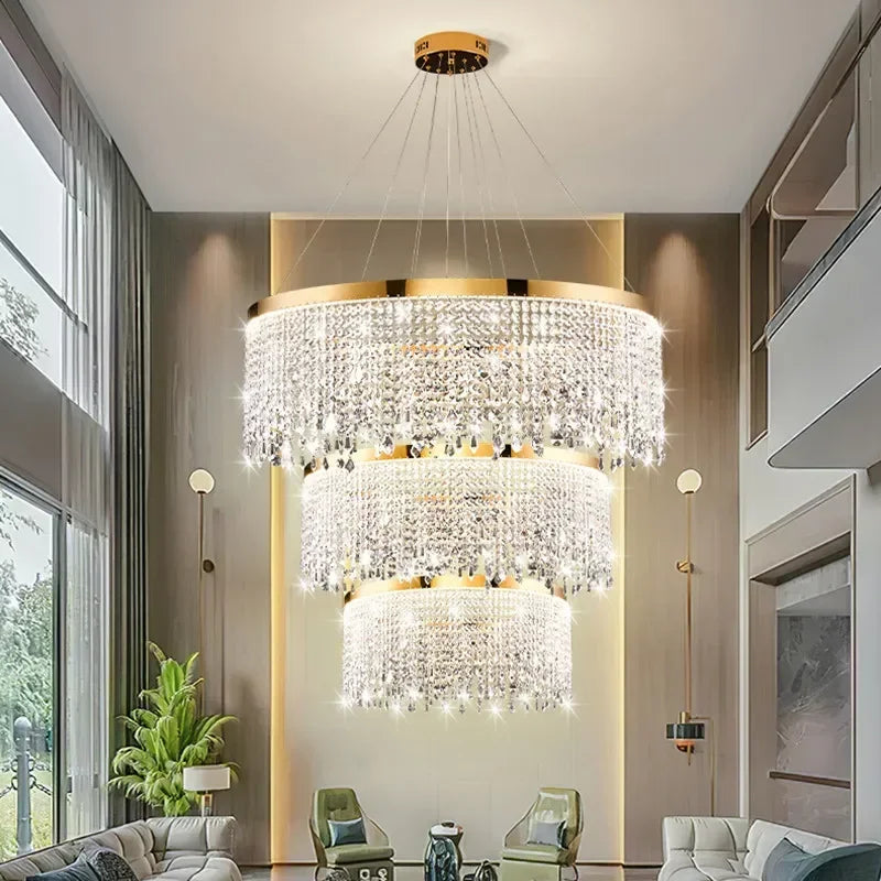 Crystal Chandelier Luxury Pendant Light for Living Dining Room LED Fixture