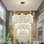 Crystal Chandelier Luxury Pendant Light for Living Dining Room LED Fixture