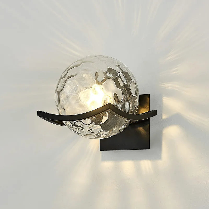 Gold Glass Ball Wall Lamp for Modern Indoor Lighting Décor