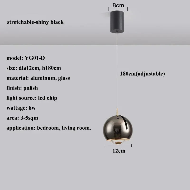 Adjustable Angle LED Pendant Light: Modern Stretchable Chandelier for Home Decor