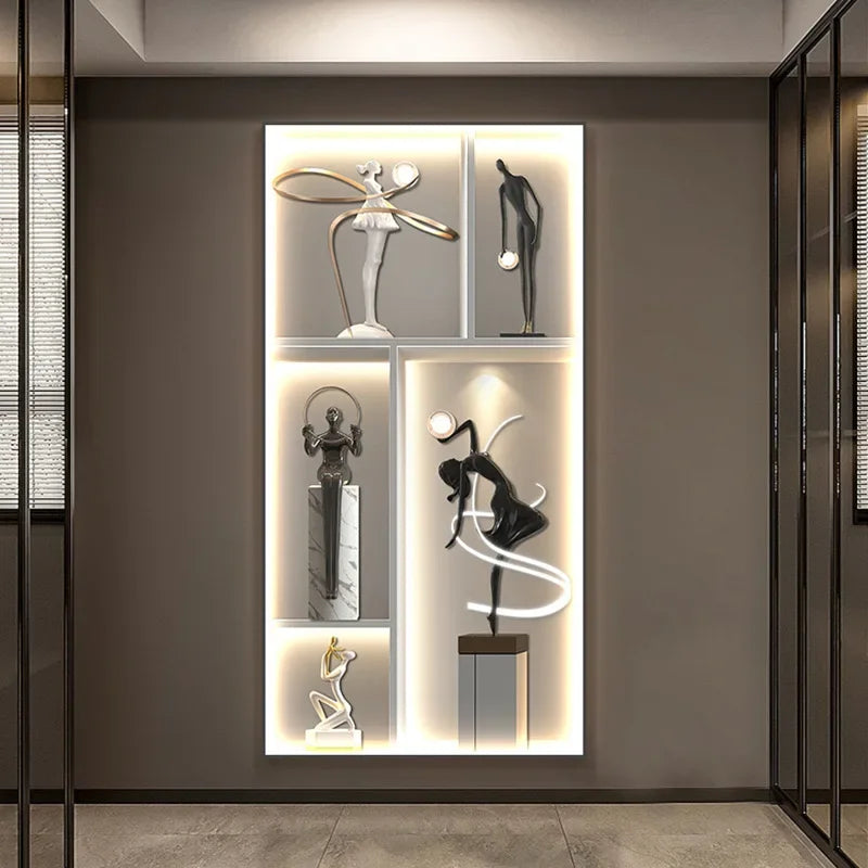 Luminous Wall Mural - Remote Control High-End Art Painting for Modern Living Room & Corridor