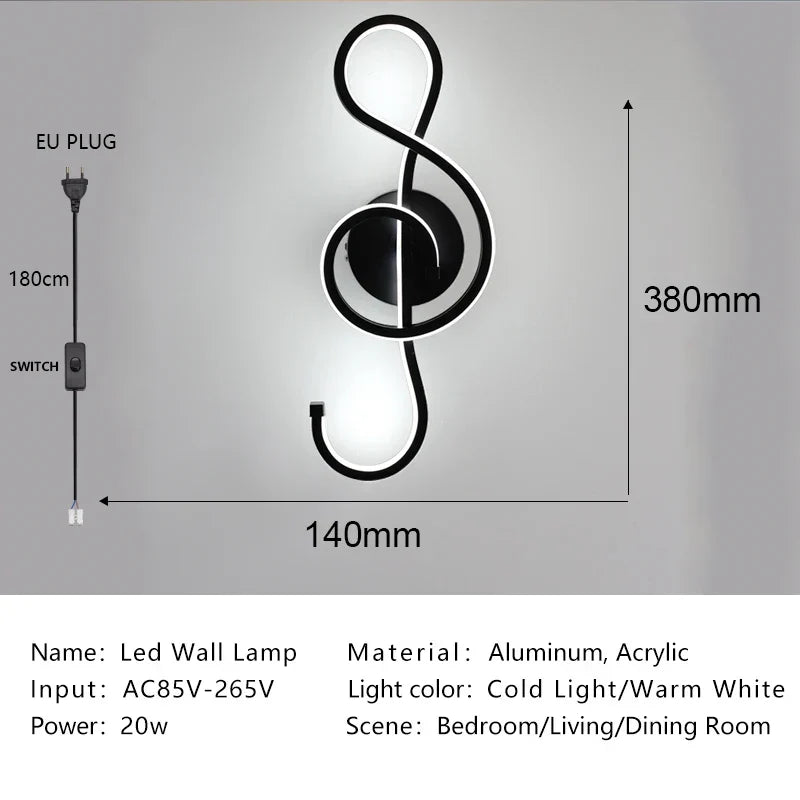 Modern Nordic LED Wall Lamp Sconce Light for Bedroom Living Room Aisle