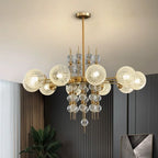 Glass Ball LED Pendant Light: Modern Chandelier for Living Room Kitchen Island
