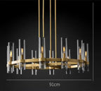 Chrome Glass Chandelier Pendant Lamp LED Lighting Loft Retro Foyer Chandelier