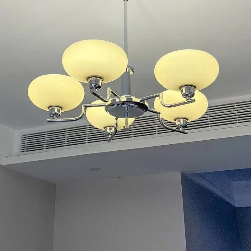 Glass Ball Pendant Chandelier LED Lamp for Modern French Bedroom