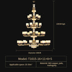 All Copper Marble Jade Chandelier: Luxury Living Room Hall Bedroom Lighting