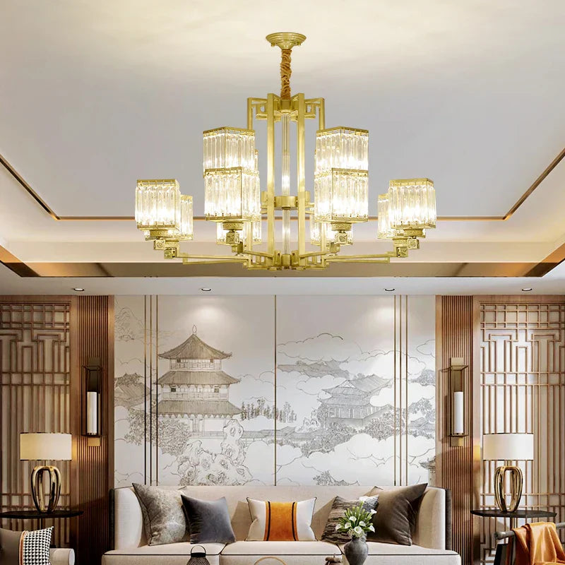 Crystal Chandelier Villa Living Room Lighting