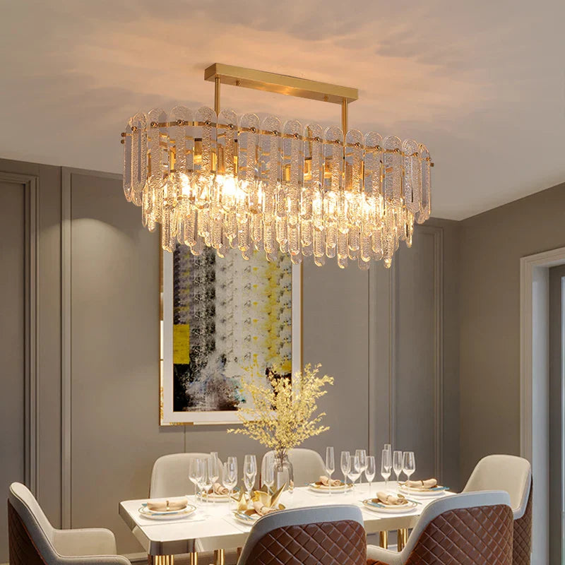 Luxury Copper Crystal Chandelier Light for Living Room and Bedroom