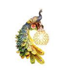 Peacock Resin Wall Lamp: Nordic Style LED Light for Bedroom, Living Room, Staircase