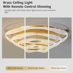 Nordic Brass LED Ceiling Chandelier Light for Living Room, Bedroom, Foyer