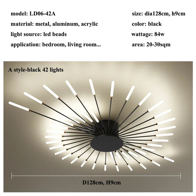 Modern LED Ceiling Chandelier for Home Lighting and Bedroom Luster