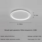 Modern Round LED Ceiling Lights Iron Mounted Dimmable Indoor Lighting