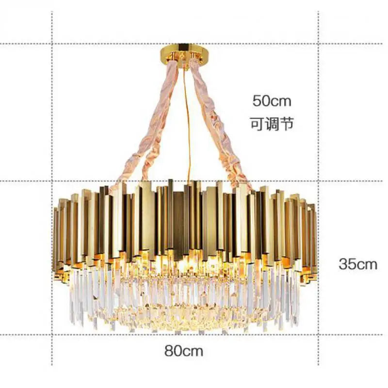 Crystal Chandelier: Elegant Villa Pendant Lights for Living Room and Bedroom