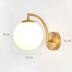 Modern Glass Shade Wall Lamp for Bedroom Loft Design, Up Down Iron LED Night Lights.