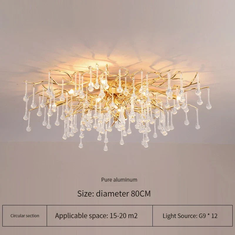 Elegant Gold Crystal Chandelier for Modern Luxury Living Spaces