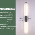 Black Iron LED Wall Lamp for Living Room, Bedside, TV Background - 110v 240v