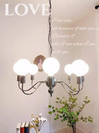 Pearl Black Chandelier: Minimalist High-End Bauhaus Design for Living Room Bedroom Study