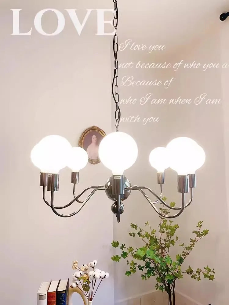 Pearl Black Chandelier: Minimalist High-End Bauhaus Design for Living Room Bedroom Study