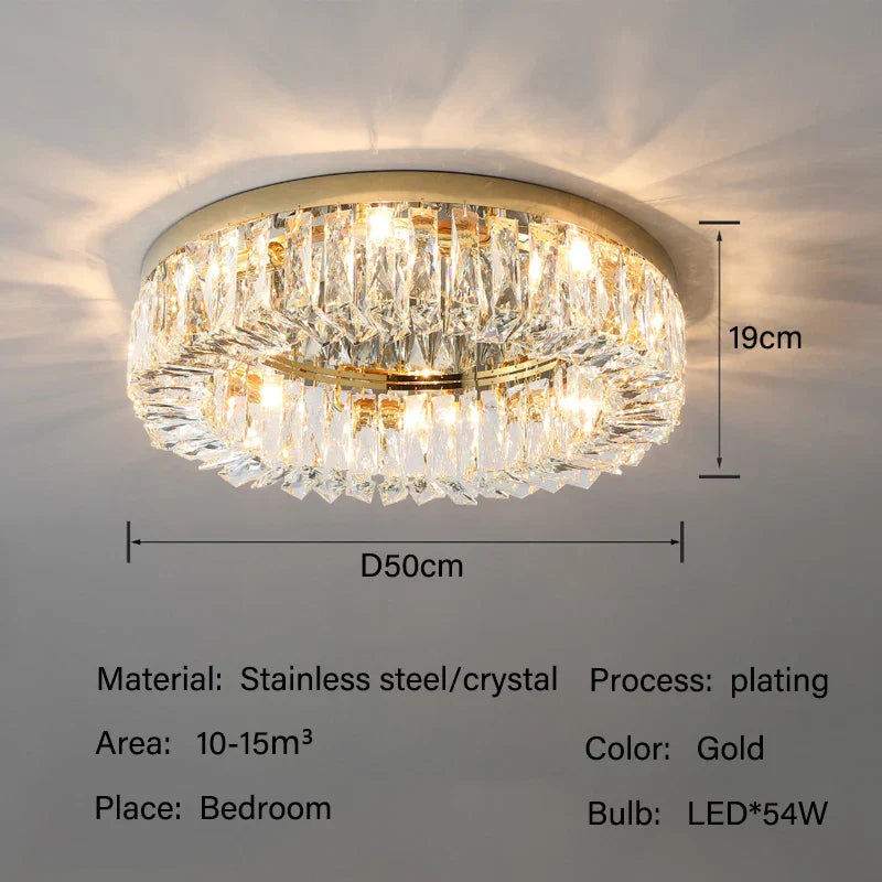 Crystal LED Ceiling Lights: Elegant Lighting Fixture for Living Room Bedroom Kitchen Decor