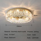 Crystal LED Ceiling Lights: Luxury Lighting Fixture for Living, Dining, Kitchen, and Bedroom