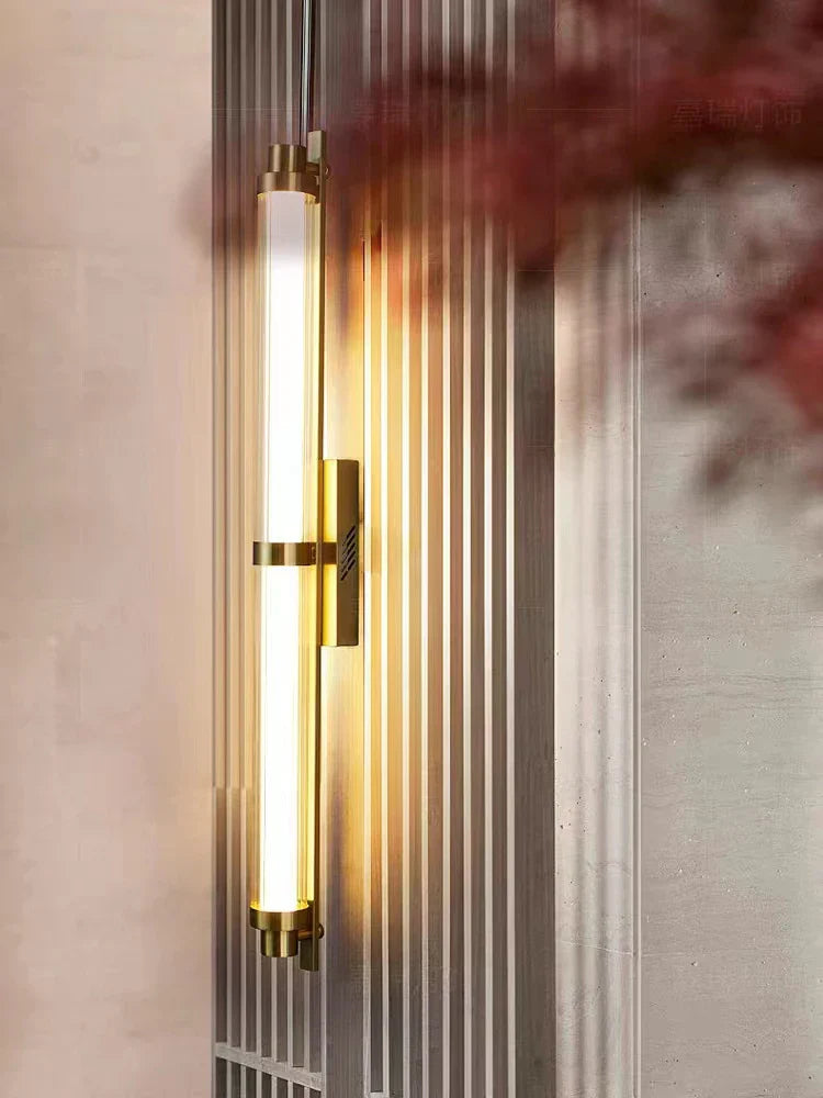 LED Glass Wall Lamp for Living Room Bedroom Café Restaurant, Minimalist Postmodern Design