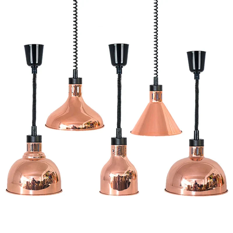 Electric Food Heat Lamp: Telescopic Pendant Light for Restaurant's Kitchen Fixtures