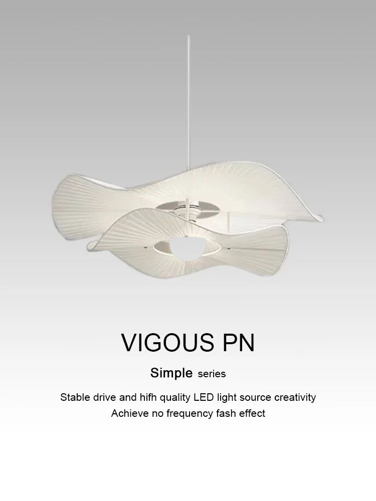 Modern Cream Fabric LED Pendant Flower Chandelier for Home Decoration