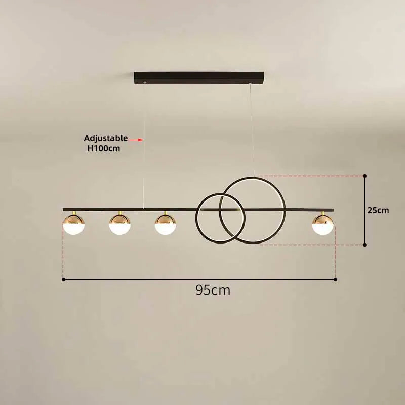 Nordic Minimalist LED Chandelier for Modern Dining, Bar, and Restaurant