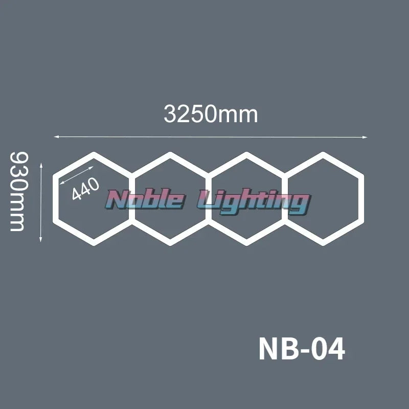 Honeycomb Hexagon LED Ceiling Light for Hair Salon & Auto Detailing