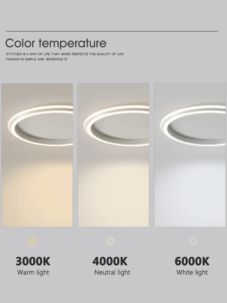 Modern Round Ceiling LED Lamp for Bedroom, Minimalist Design for All Rooms