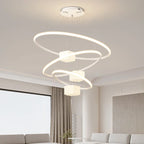 LED Chandelier: Modern White Hanging Light for Living Room Kitchen, Indoor Decor Lamps
