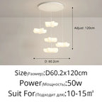 Cloud White Floating Pendant Chandelier for Dining Room, Kitchen Island, Indoor Lighting