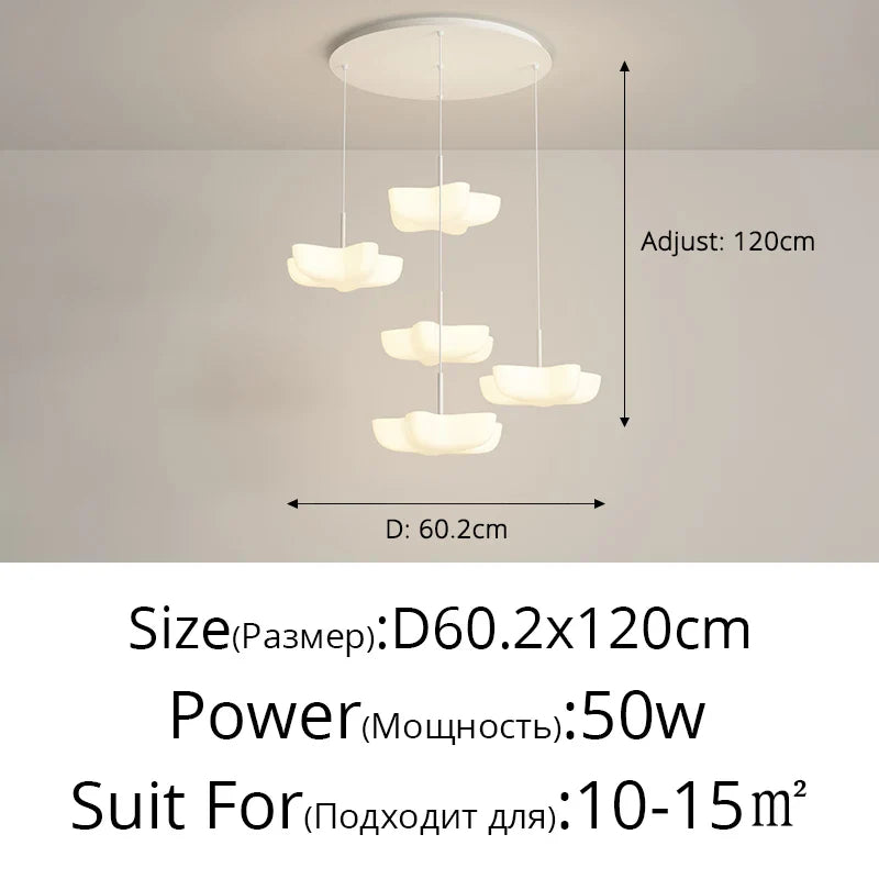 Cloud White Floating Pendant Chandelier for Dining Room, Kitchen Island, Indoor Lighting